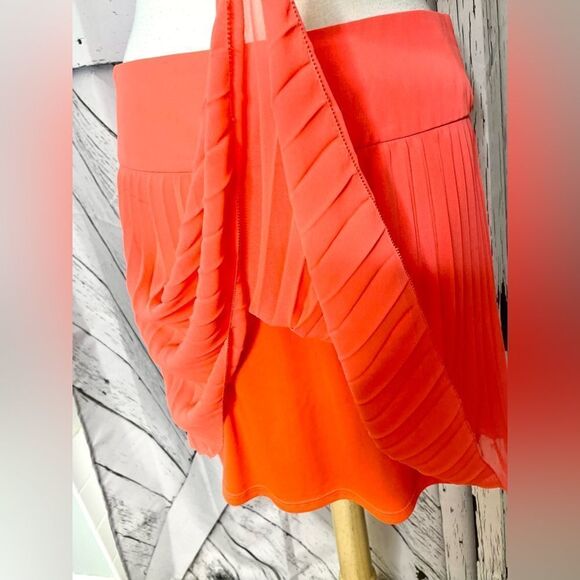 Express Neon Pleated Lined Skirt 6 - Picture 4 of 7